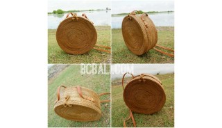 large size circle handbag ata grass rattan hand woven handmade bali